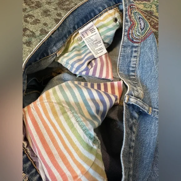 AEO Strigid Baggy Flare, Pride Edition with Colorful Detailing - Size 10 - Picture 7 of 8